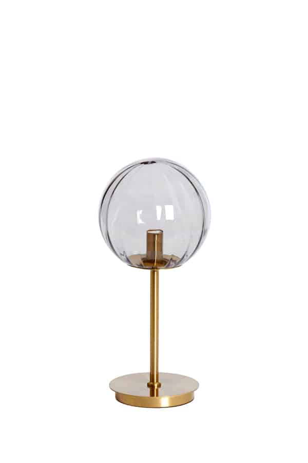 Tischleuchte Magdala 8211 20 215 43 Cm 8211 Glas Hellgrau Gold 8211 Rhb Home Amp Living