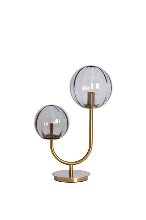 Tischlampe Magdala 8211 33x18x43 Cm 8211 Glas Licht Grau Gold 8211 Rhb Home Amp Living