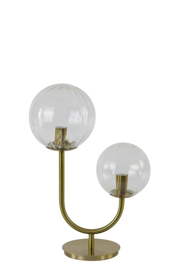 Tischlampe Magdala 8211 33x18x43 Cm 8211 Glas Klar Gold 8211 Rhb Home Amp Living