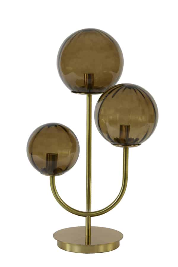 Tischlampe Magdala 8211 38x20x60 Cm Glas Braun Gold 8211 Rhb Home Amp Living