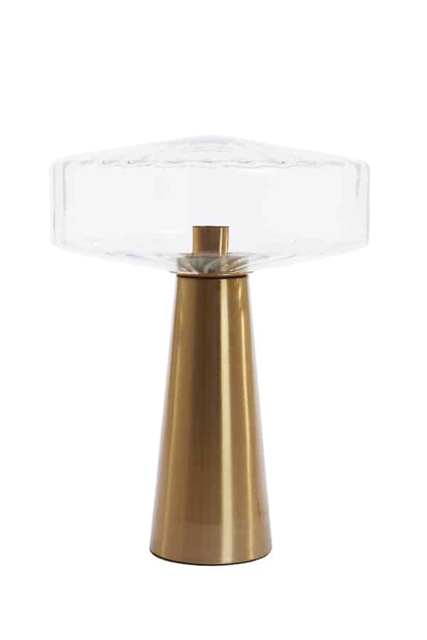 Tischlampe Plissee 8211 40 215 53 Cm 8211 Glas Klar Gold 8211 Rhb Home Amp Living