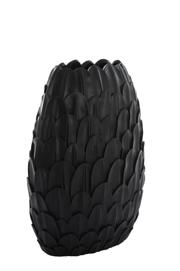 Vase Deco Feder 8211 37x23x50 Cm 8211 Schwarz 8211 Rhb Home Amp Living