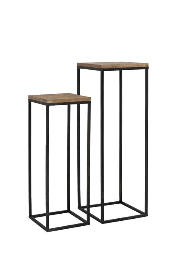 Säule Yarula S 2x 8211 30x30x82 5 35x35x102 Cm 8211 Holz Schwarz 8211 Rhb Home Amp Living