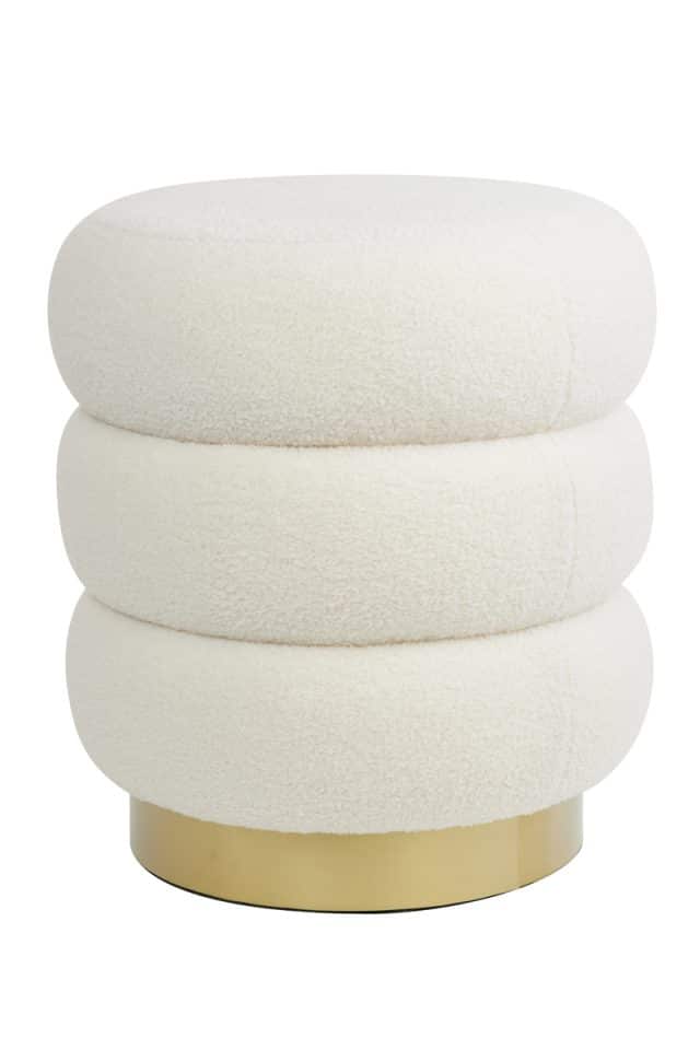 Fußhocker Kimi 8211 40 215 45 Cm 8211 Teddy Weiß Gold 8211 Rhb Home Amp Living