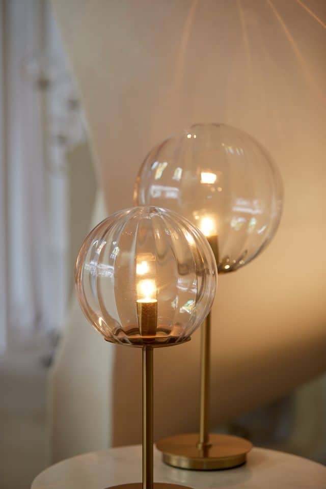 Tischleuchte Magdala 8211 20 215 43 Cm 8211 Glas Klar Gold 8211 Rhb Home Amp Living