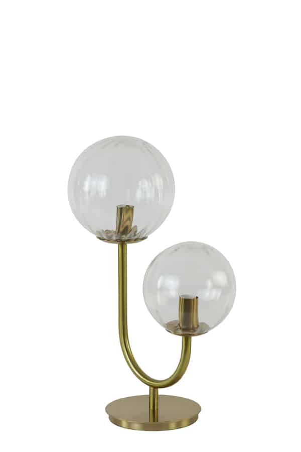 Tischlampe Magdala 8211 33x18x43 Cm 8211 Glas Klar Gold 8211 Rhb Home Amp Living