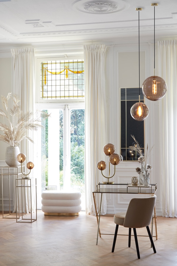 Tischlampe Magdala 8211 33x18x43 Cm 8211 Glas Braun Gold 8211 Rhb Home Amp Living