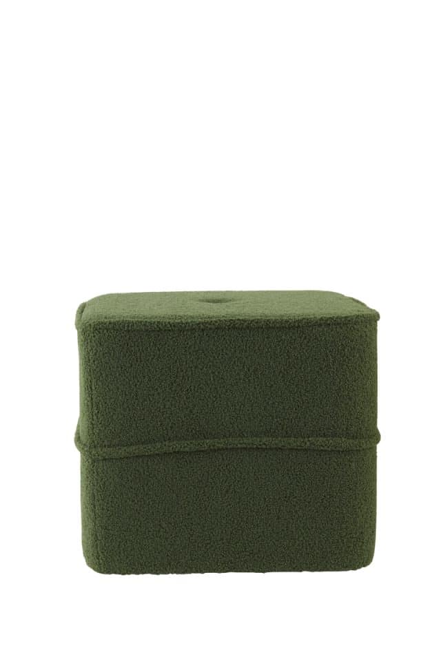 Fußhocker Kiki 8211 40x40x35 Cm 8211 Teddy Dunkel-Olivgrün 8211 Rhb Home Amp Living