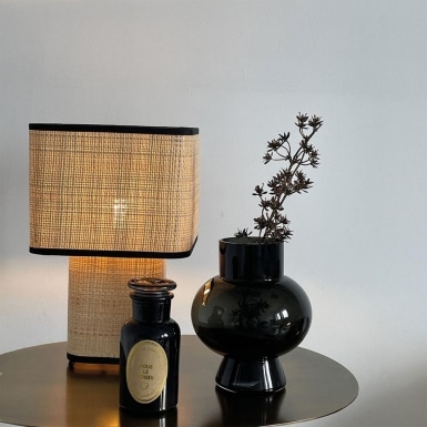 Tischlampe Germaine Raffia 8211 Schwarz 8211 Rhb Home Amp Living