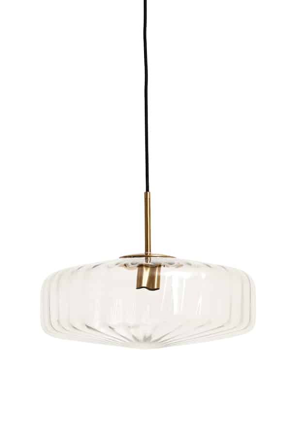 Hängelampe Plissee 8211 40 215 17 Cm 8211 Glas Klar Gold 8211 Rhb Home Amp Living