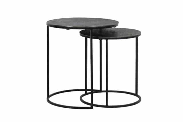 Beistelltisch 2er Set 8211 41 215 46 49x52cm 8211 Rengo 8211 Textur Schwarz 8211 Rhb Home Amp Living