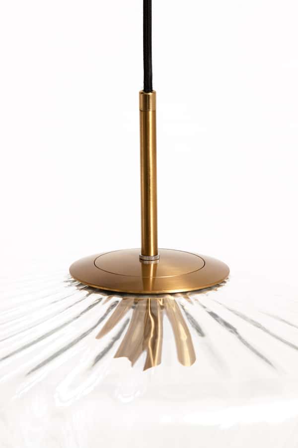 Hängelampe Plissee 8211 40 215 17 Cm 8211 Glas Klar Gold 8211 Rhb Home Amp Living