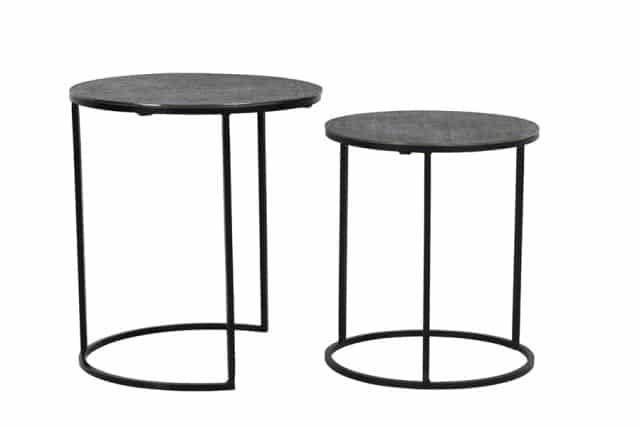 Beistelltisch 2er Set 8211 41 215 46 49x52cm 8211 Rengo 8211 Textur Schwarz 8211 Rhb Home Amp Living