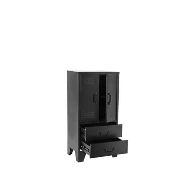 Lagerschrank Fence 8211 Schwarz 8211 Metall 8211 2 Türen 8211 Label51 8211 Rhb Home Amp Living