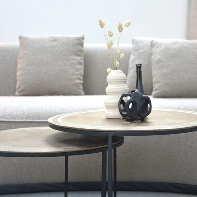 Couchtisch-Set Kreis 8211 Antik Gold 8211 Metall 8211 Rhb Home Amp Living