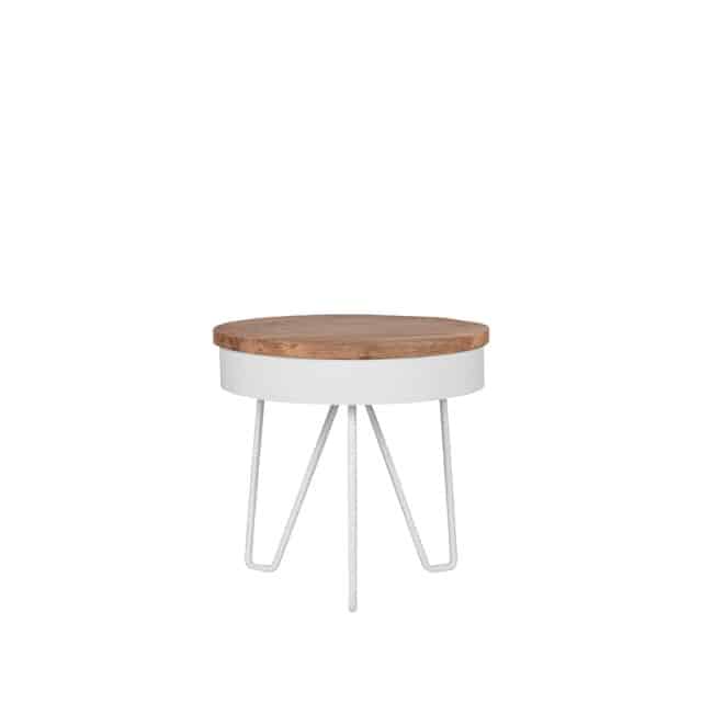 Label51 Beistelltisch Saran 8211 Weiß 8211 Metall 8211 Rund 8211 44 Cm