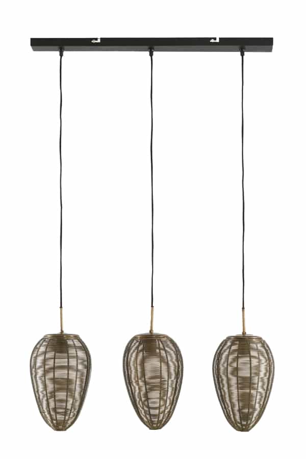 Pendelleuchte 3l Yaelle 8211 80x20x33 Cm 8211 Antique Bronze Matt Schwarz 8211 Rhb Home Amp Living