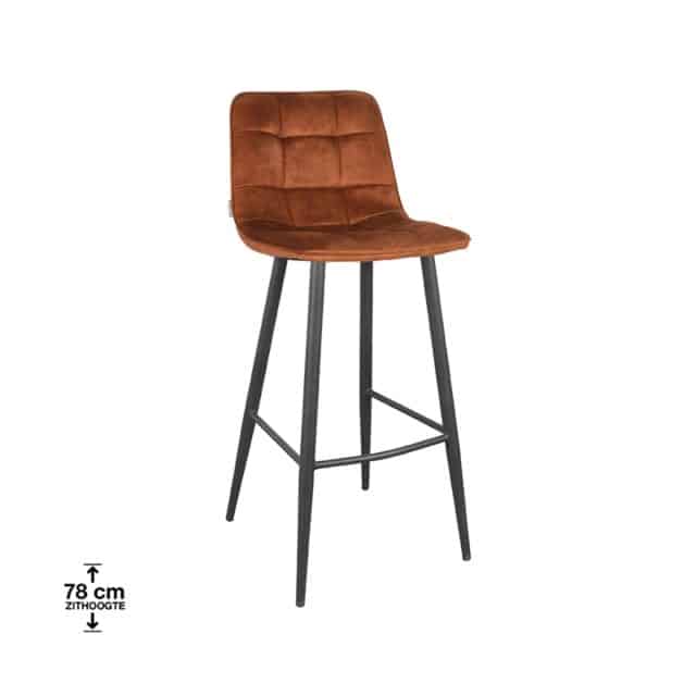 Barhocker Jelt 8211 Ocker 8211 Velours 8211 Sitzhöhe 78 8211 Label51 8211 Rhb Home Amp Living