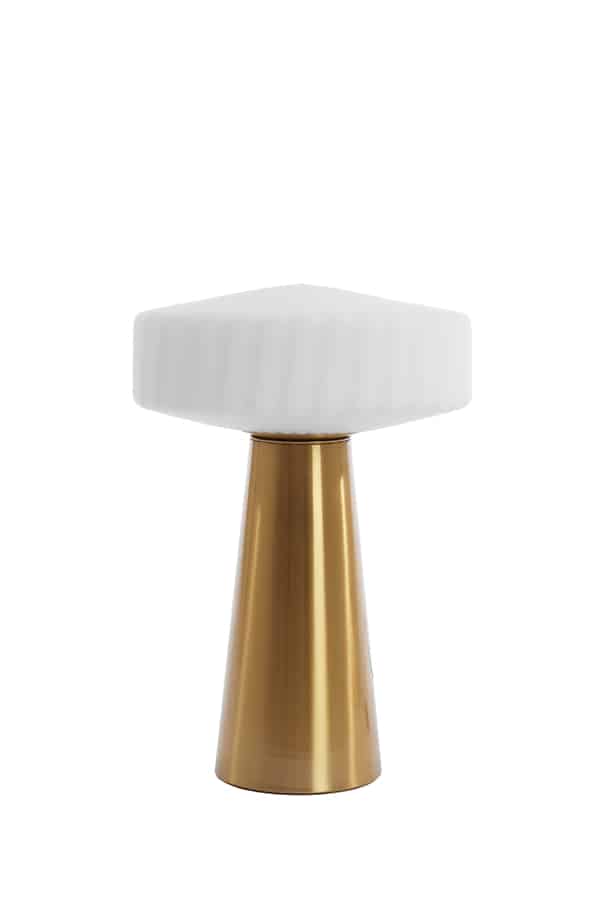 Tischlampe Pleat 8211 30 215 45 Cm 8211 Glas 8211 Matt Weiß Gold 8211 Rhb Home Amp Living
