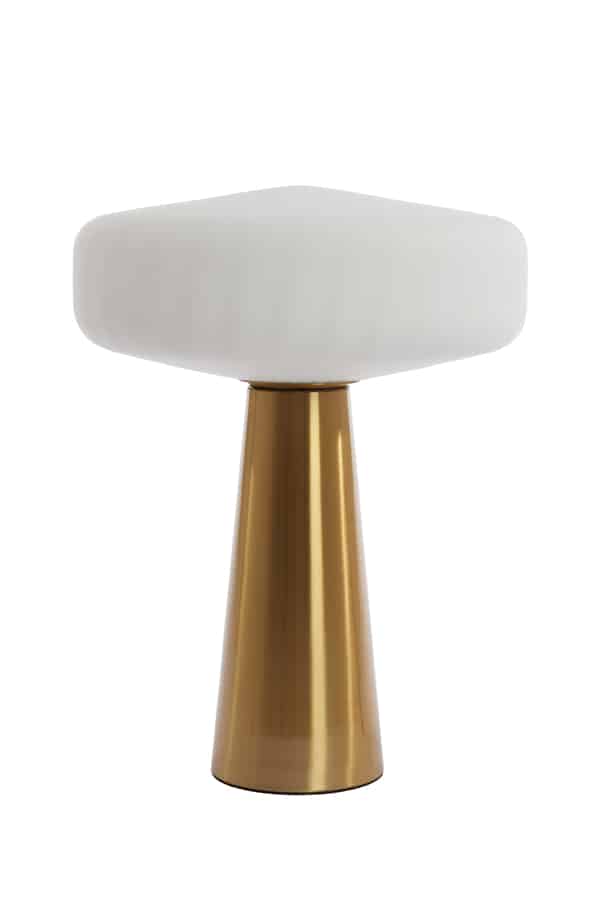 Tischlampe Pleat 8211 40 215 53 Cm 8211 Glas Matt Weiß Gold 8211 Rhb Home Amp Living
