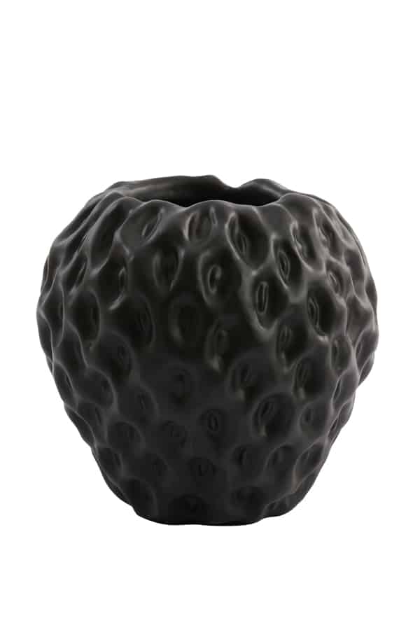 Vase Deco Strawberry 8211 35x34x33 Cm 8211 Matt Schwarz 8211 Rhb Home Amp Living