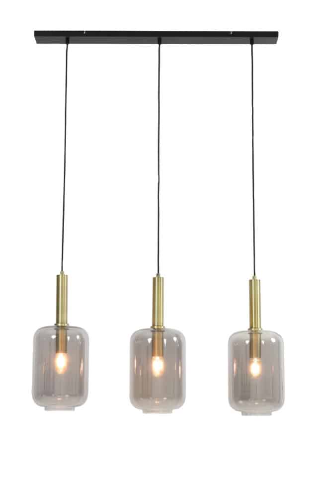 Pendelleuchte 3l Lekar 8211 100x22x32 Cm 8211 Antique Bronze Rauchglas 8211 Rhb Home Amp Living