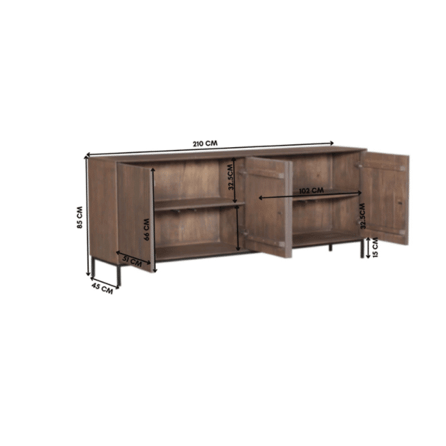 Sideboard Madison 8211 Nussbaum 8211 210 Cm 8211 Rhb Home Amp Living