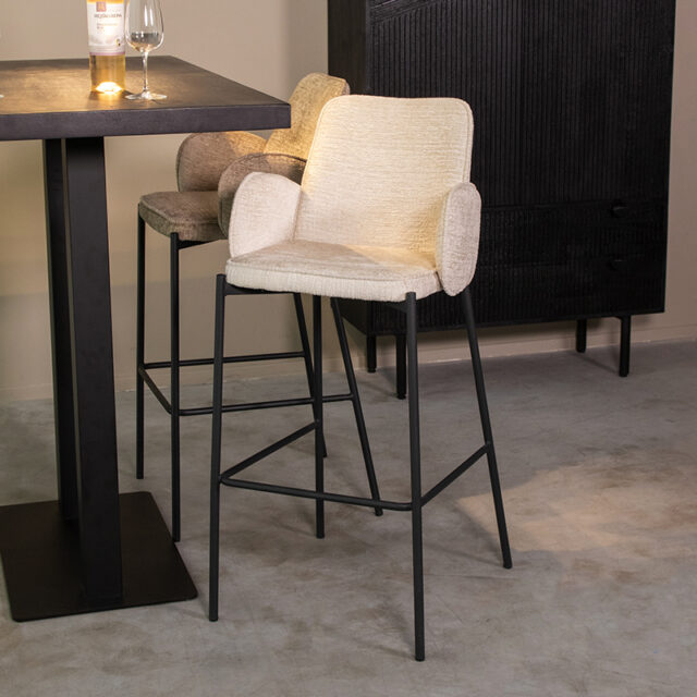 Barhocker Joni 8211 Beige 8211 Samt 8211 Sitzhöhe 78 cm 8211 Label51 8211 Rhb Home Amp Living